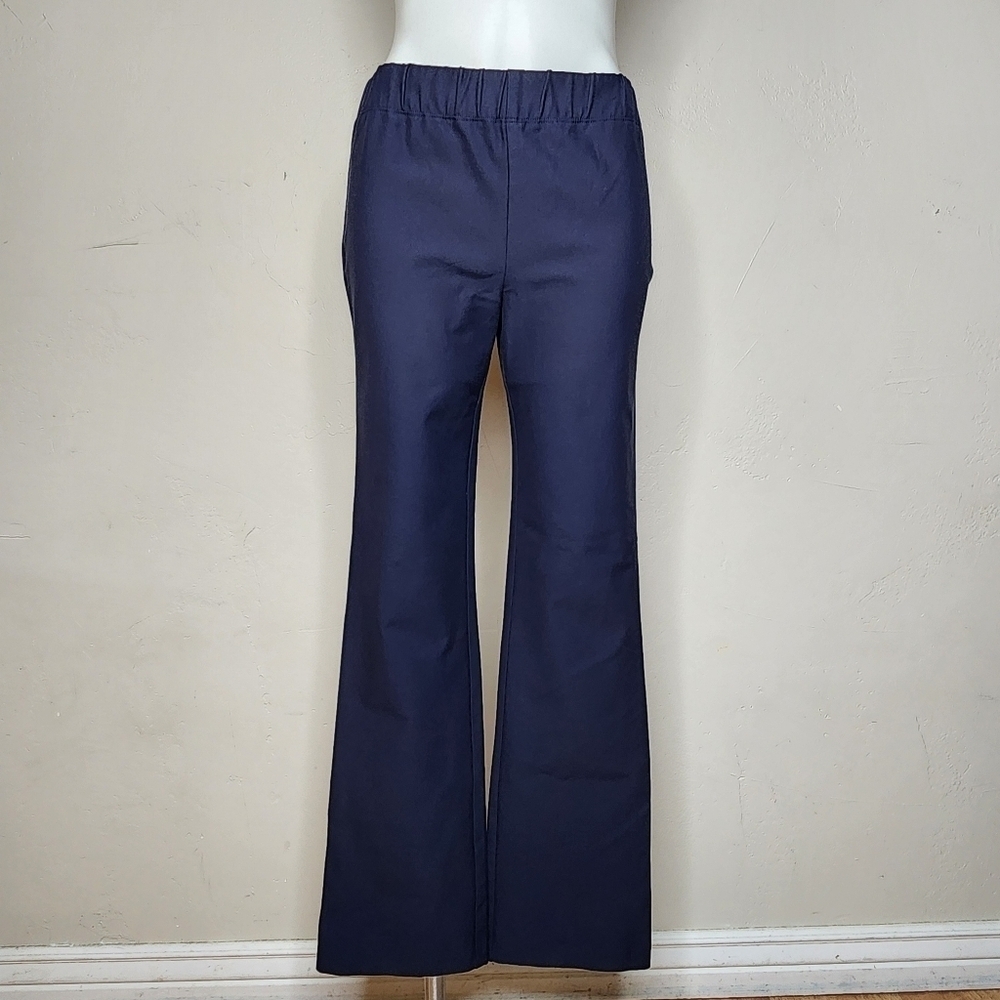 Kobi Halperin Navy Blue Pull On‎ Cotton Stretch Bootcut Pants Size Medium